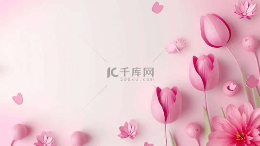 粉色玫瑰花女神节浪漫唯美的背景16