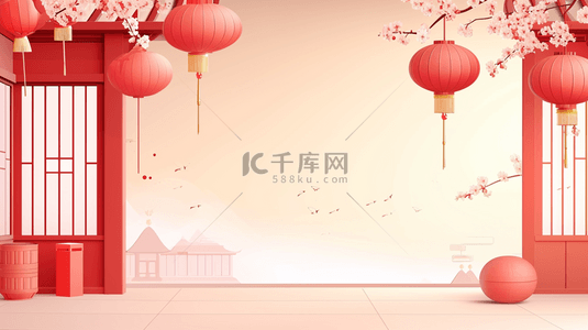 中式简约国画艺术风景风光的背景15