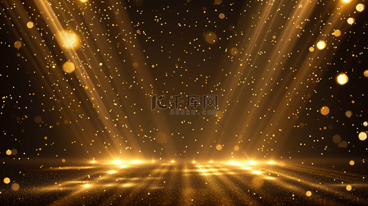 黑金色光线光束照射在舞台上的背景5