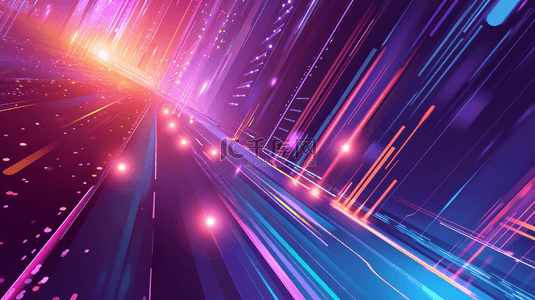 蓝紫色汇聚光线科技感隧道的背景14