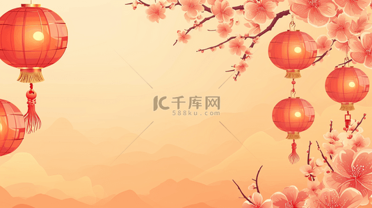 中式简约国画艺术风景风光的背景19