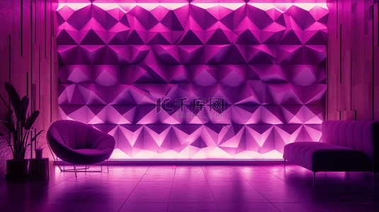 紫色立体空间感图形沙发的背景19