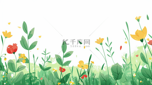 春天小清新简约花朵花束的背景11