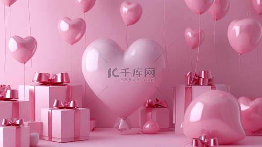 气球装饰背景墙背景图片_粉色气球礼物装饰背景134