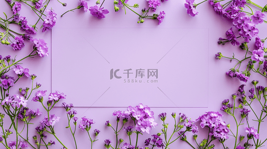 紫色女神节花朵唯美简约平铺的背景6