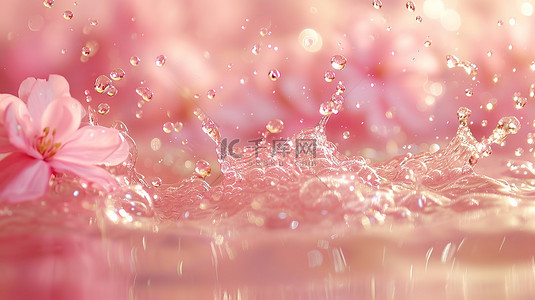 浅粉色的水花飞溅素材