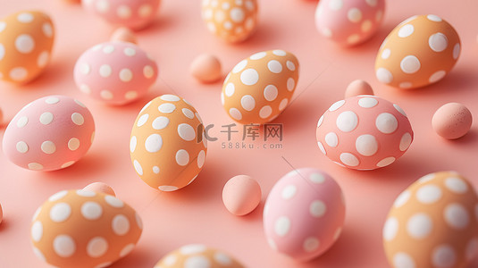 杏色复活节彩蛋鸡蛋设计