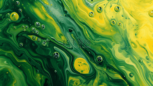 绿黄渐变背景图片_绿黄的色颜料搅拌在一起有泡沫的背景5