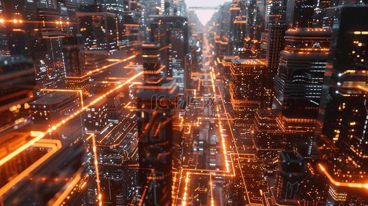黑色科技黑色科技背景图片_霓虹灯城市夜景图背景11