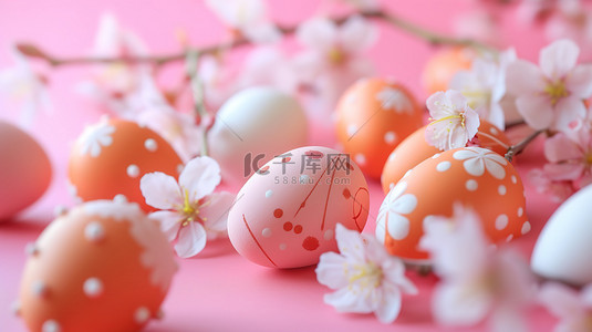 杏色复活节彩蛋鸡蛋背景