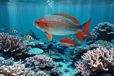海底游泳的鱼儿与珊瑚摄影照片4