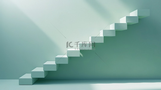 浅绿色背景图片_抽象的楼梯或台阶概念上升空间背景图片