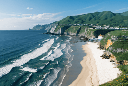 海边沙滩风景图摄影照片_海边沙滩风景摄影图5