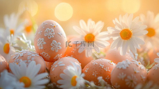 杏色背景背景图片_杏色复活节彩蛋鸡蛋设计