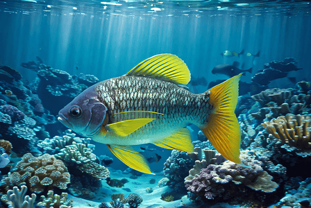 海底游泳的鱼儿与珊瑚摄影图9
