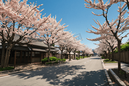 日本街道樱花风景摄影图9