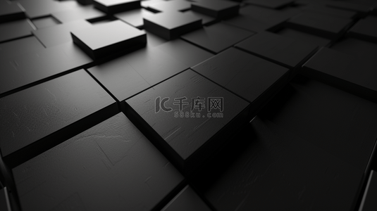几何图案酷炫背景图片_黑色方块方格排列图案图形的背景7