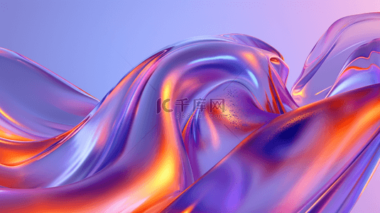 紫黄色流线质感挥洒曲线的背景1