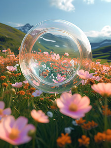 巨大透明泡泡球春天花朵设计图