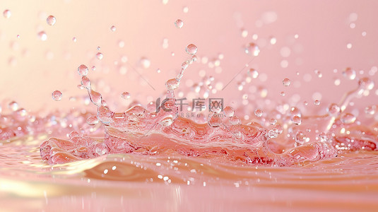 跑步gif动态图背景图片_浅粉色的水花飞溅背景