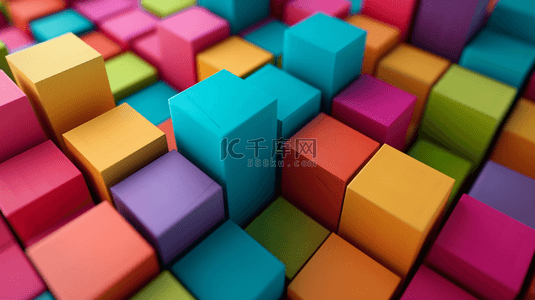 五颜六色图形有层次的方格方块的背景12