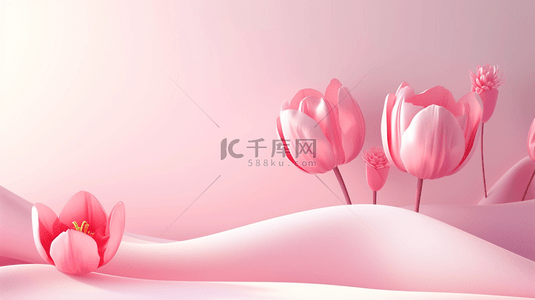 粉色玫瑰花女神节浪漫唯美的背景20