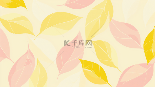 扁平化黄色树叶平铺装饰的背景16
