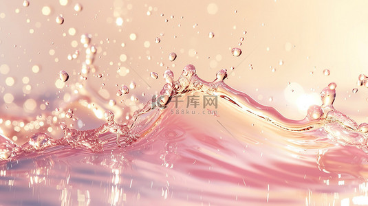 跑步gif动态图背景图片_浅粉色的水花飞溅设计