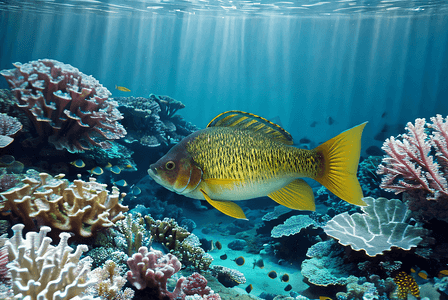 海底的小鱼摄影照片_海底游泳的鱼儿与珊瑚摄影图6