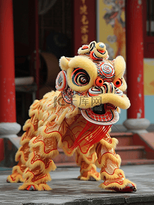 舞狮表演背景图片_中国风传统舞狮背景9