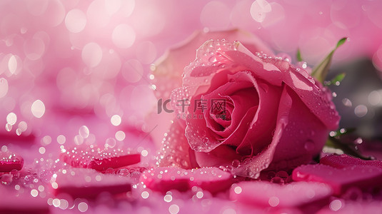 玫瑰花朵背景背景图片_粉红色玫瑰花朵闪光背景