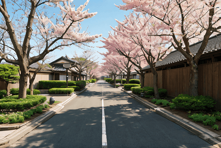 日本街道樱花风景摄影照片4