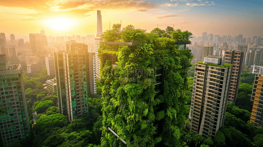 城市科技绿背景图片_未来绿色生态建筑背景22