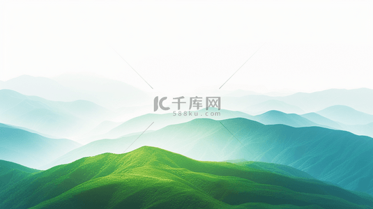 绿色云雾缭绕大山背景16