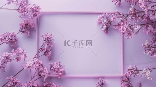 紫色女神节花朵唯美简约平铺的背景2