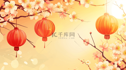 中式简约国画艺术风景风光的背景22