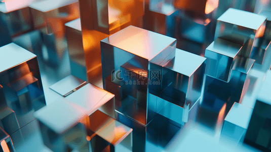 立体方块背景图片_立体方块几何图形图案的背景1
