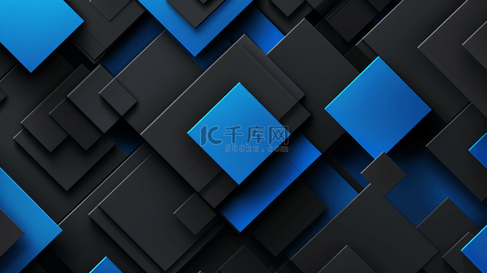 蓝色几何纹理背景图片_黑色几何体叠加背景5