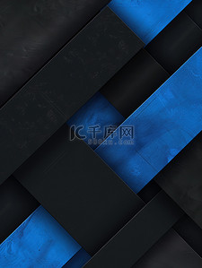 方形几何黑色和蓝色背景