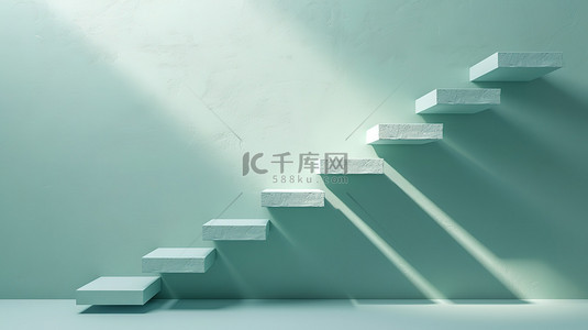 抽象的楼梯或台阶概念上升空间设计图