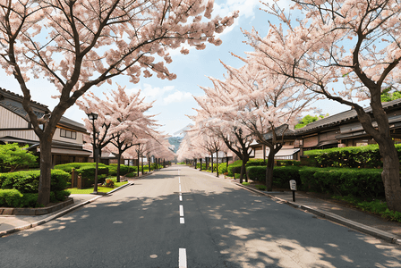 日本街道樱花风景摄影照片8