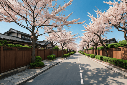 日本街道樱花风景摄影图片5