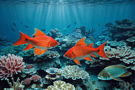 海底游泳的鱼儿与珊瑚摄影配图9