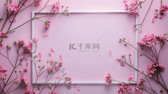 唯美春季花朵背景图片_紫色女神节花朵唯美简约平铺的背景8