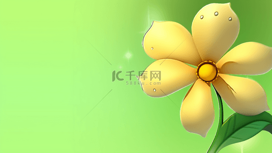 ai膨胀风背景图片_膨胀风清新春天一朵黄色的迎春花背景素材