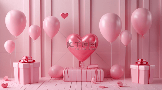 粉色气球礼物装饰背景14