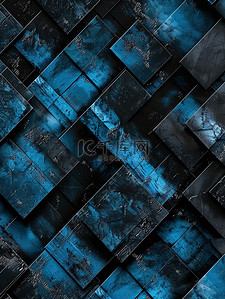 黑色拼接背景图片_方形几何黑色和蓝色背景