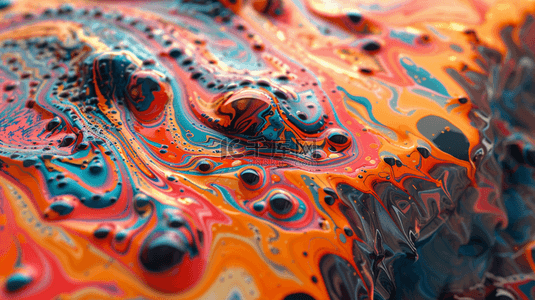 彩色颜料混合在一起有气泡的背景4