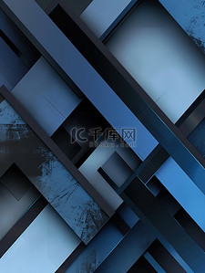 黑色拼接背景图片_方形几何黑色和蓝色背景