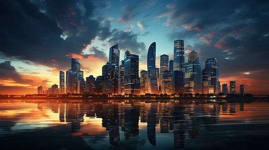 商务金融背景背景图片_高耸的摩天大楼商务金融背景图片